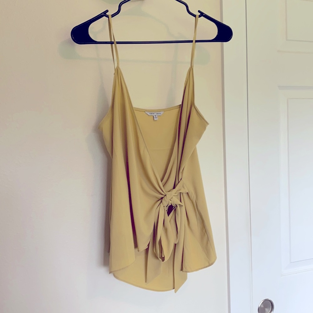 Flowy wrap style top with tie on side